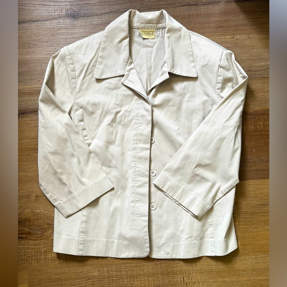 Michele Classic Cream Button-Up Top/Jacket